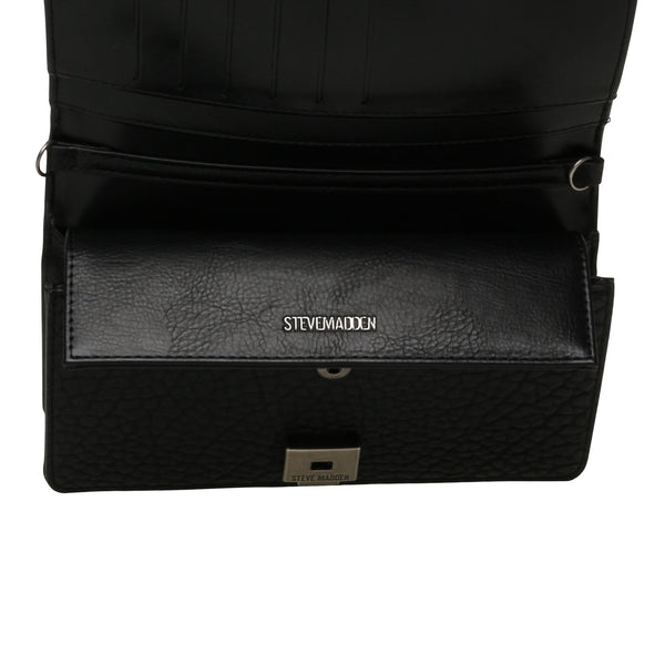 סטיב מאד - ארנק צד לנשים BELODY בשחור כסוף