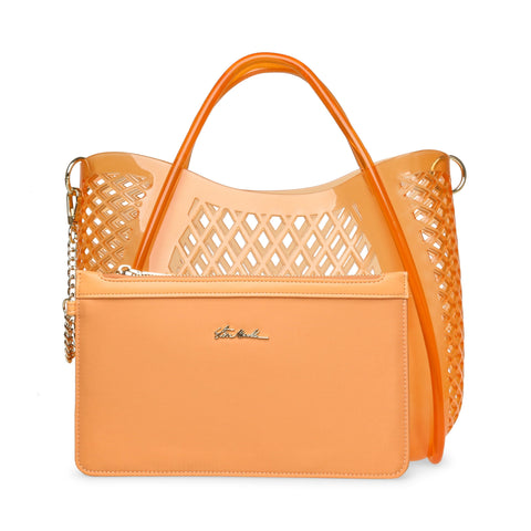 תיק צד לנשים BGROVEE בכתום שקוף