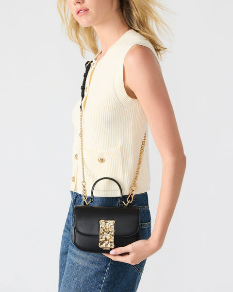 סטיב מאד - תיק צד לנשים BINQUE בשחור זהב