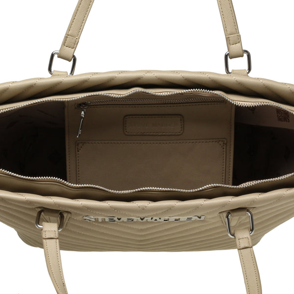 סטיב מאד - תיק יד גדול לנשים BJUDE-2 בבז' כסוף