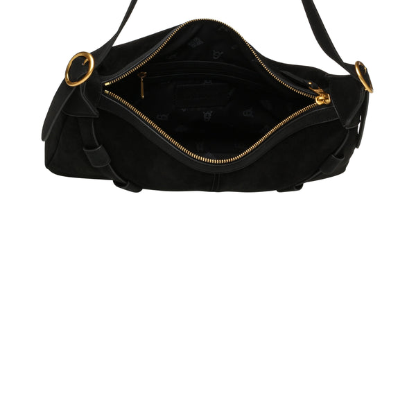 סטיב מאד - תיק צד זמש לנשים BKLARITY בשחור זהב