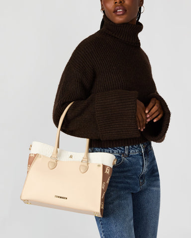 תיק יד לנשים BMARIOSE בקאמל משולב