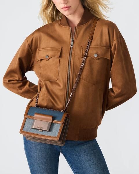 סטיב מאד - תיק צד לנשים BPORTIAE בחום ג'ינס