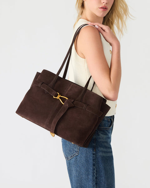 סטיב מאד - תיק יד זמש לנשים BSALLIE בחום