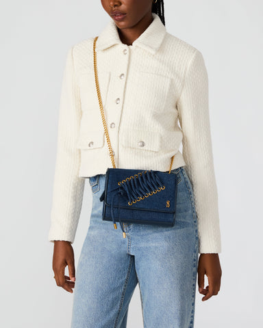 תיק צד לנשים BSKYLA בכחול ג'ינס