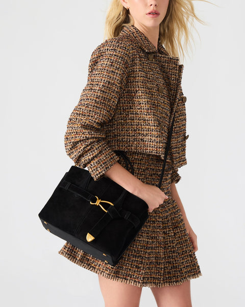 סטיב מאד - תיק צד זמש לנשים BSOOKIE בשחור זהב