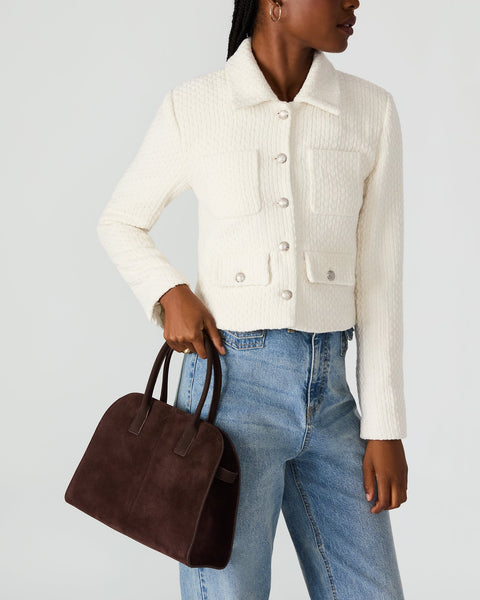 סטיב מאד - תיק יד זמש גדול לנשים BTAWNY בחום זהב