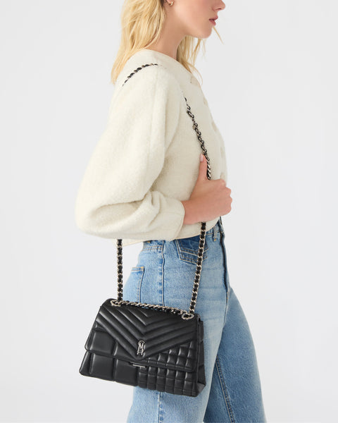 סטיב מאד - תיק צד לנשים BVOLT-Q בשחור כסוף