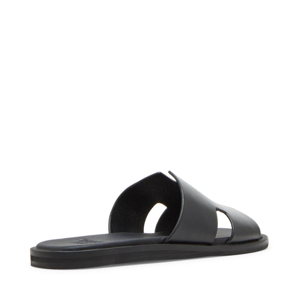 סטיב מאד - כפכפים מעור לגברים LEON בשחור