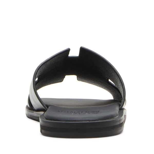 סטיב מאד - כפכפים מעור לגברים LEON בשחור