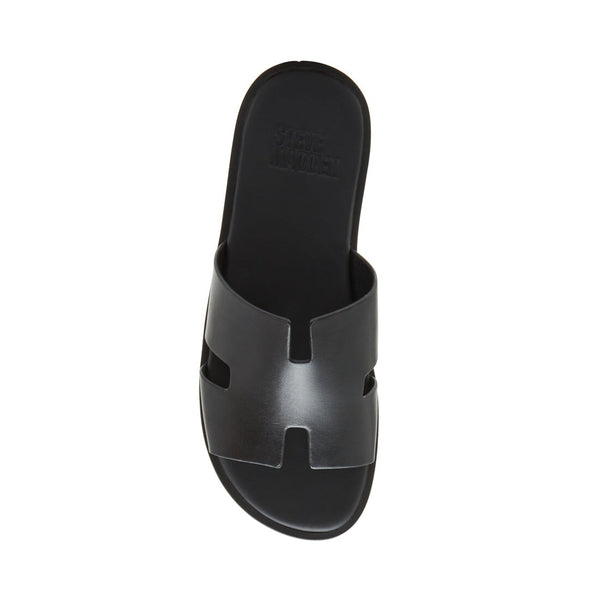 סטיב מאד - כפכפים מעור לגברים LEON בשחור