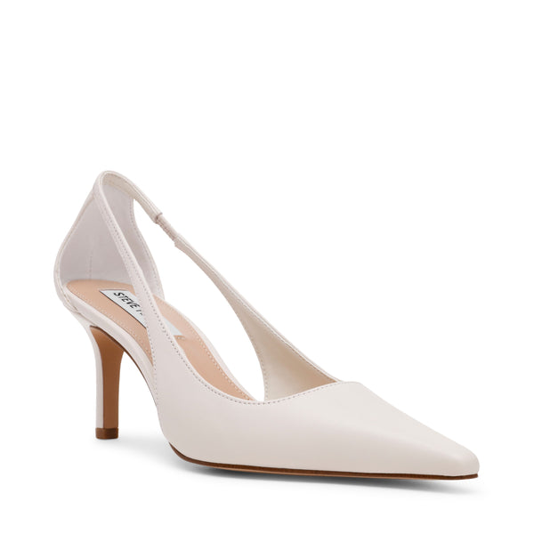 סטיב מאד - נעלי עקב סירה מעור ALTRA בלבן פנינה