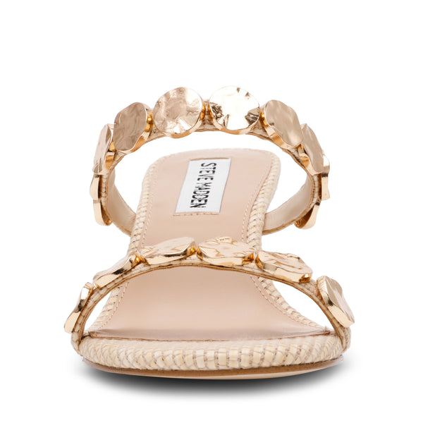 סטיב מאד - סנדלי עקב בינוני ANNIKA בגוון קרם