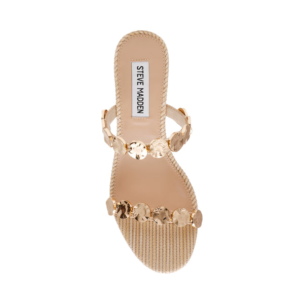סטיב מאד - סנדלי עקב בינוני ANNIKA בגוון קרם