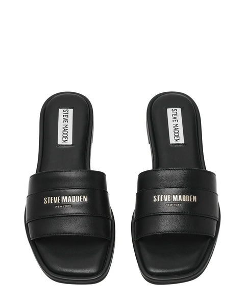 סטיב מאד - כפכפי עור שטוחים לנשים ASHTEN בשחור