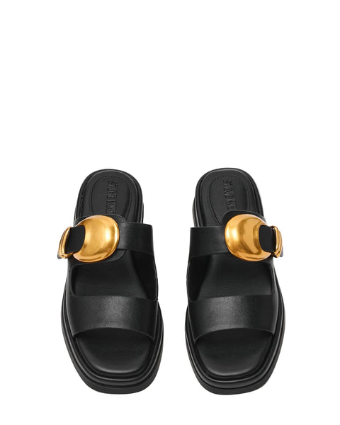 סטיב מאד - כפכפי סלייד מעור לנשים BAY-RIDGE בשחור