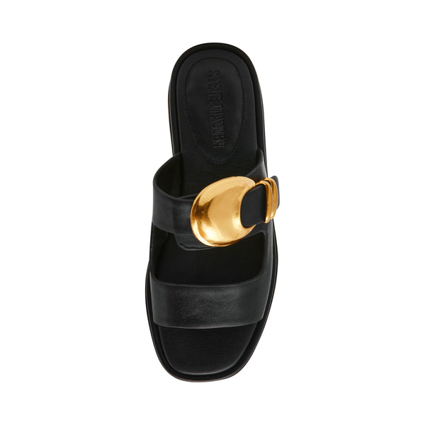 סטיב מאד - כפכפי סלייד מעור לנשים BAY-RIDGE בשחור