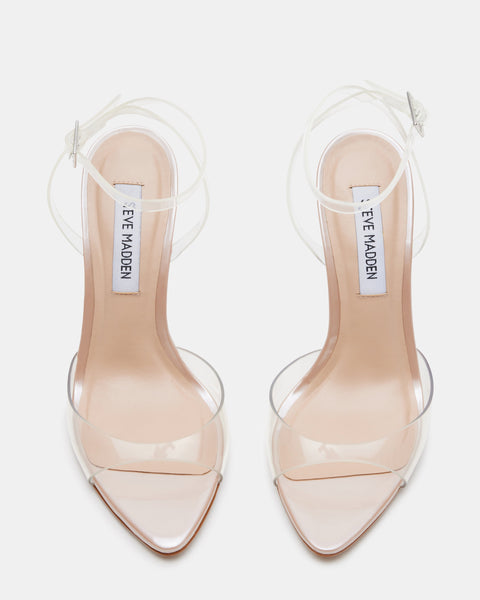 סטיב מאד - סנדלי עקב לנשים BEKI-C בשקוף