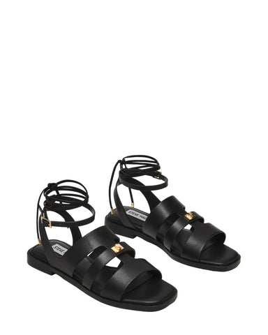 סנדלי קשירה מעור לנשים BELLEVUE בשחור