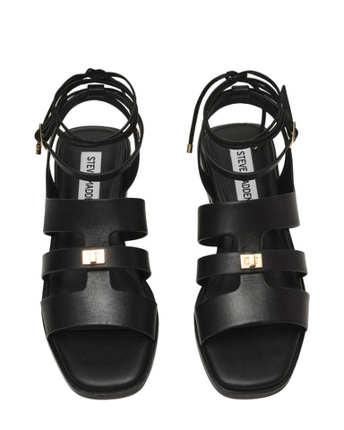 סנדלי קשירה מעור לנשים BELLEVUE בשחור