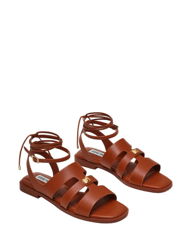 סנדלי קשירה מעור לנשים BELLEVUE בקאמל