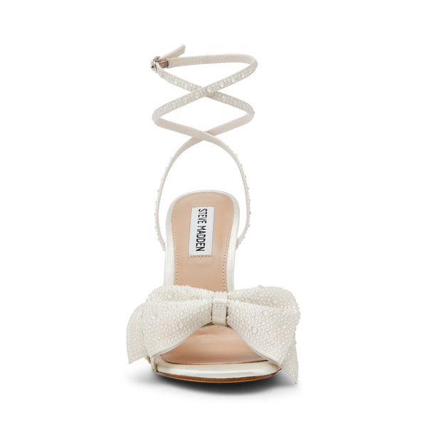 סטיב מאד - סנדלי עקב קשירה BLYSS בלבן פנינה