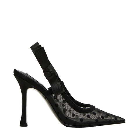 נעלי עקב סירה BRI בשחור מנוקד