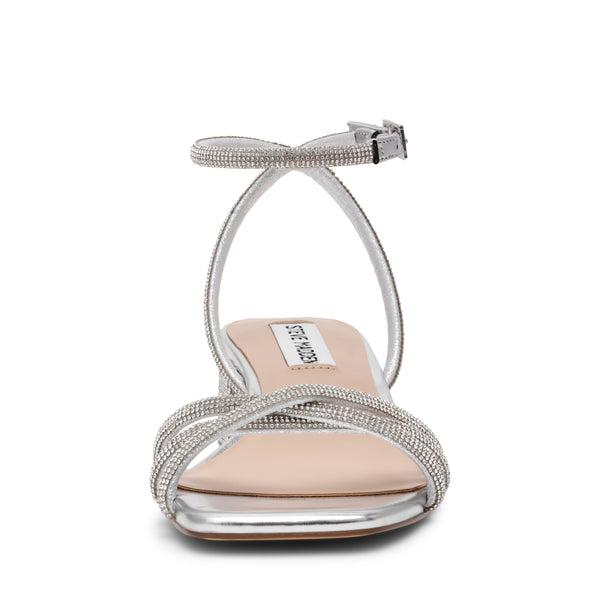 סטיב מאד - סנדלי עקב נמוך CERENA בכסוף משובץ