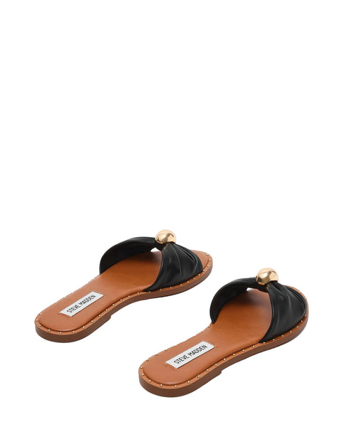 סטיב מאד - כפכפי שטוחים מעור לנשים DIPSY-CN בשחור