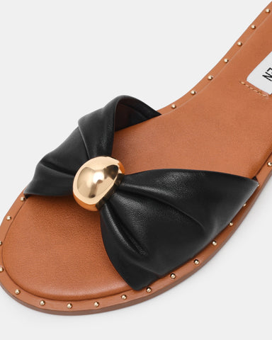 כפכפי שטוחים מעור לנשים DIPSY-CN בשחור