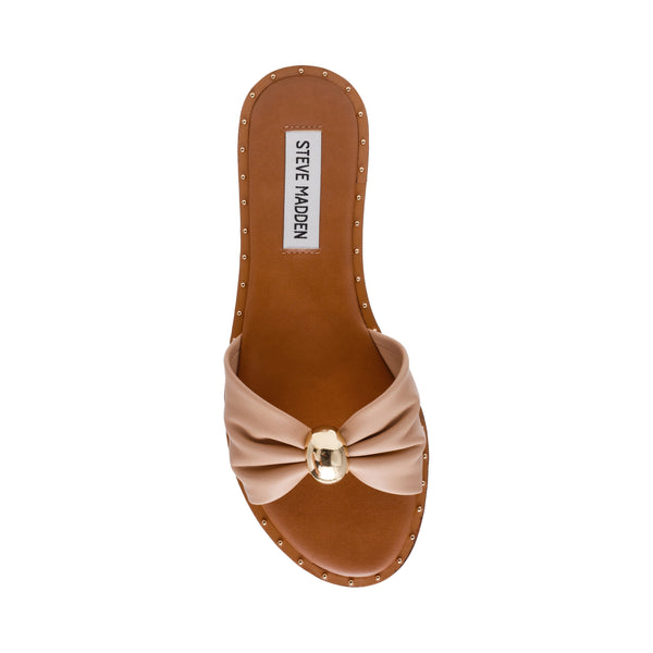 סטיב מאד - כפכפים שטוחים מעור לנשים DIPSY-CN בגוון פודרה