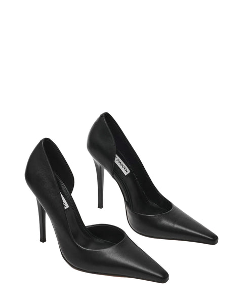 סטיב מאד - נעלי עקב סירה מעור ELLENOR בשחור