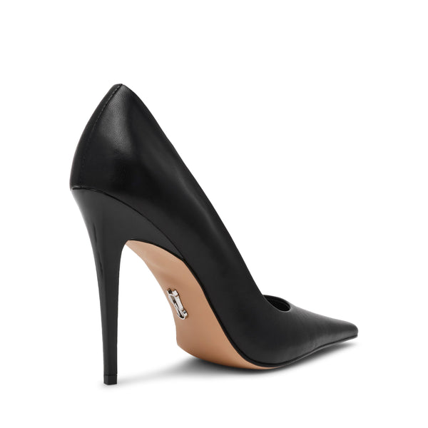 סטיב מאד - נעלי עקב סירה מעור ELLENOR בשחור