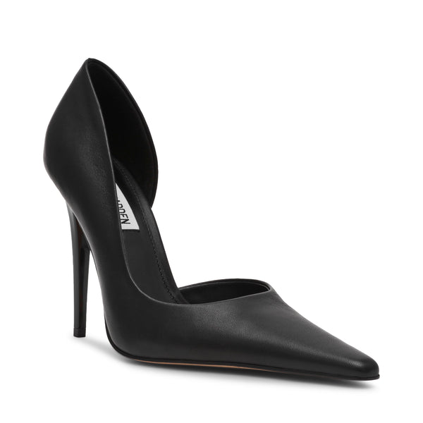 סטיב מאד - נעלי עקב סירה מעור ELLENOR בשחור