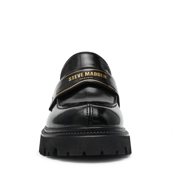 סטיב מאד - נעלי מוקסין מעור לנשים FILE-AWAY בשחור