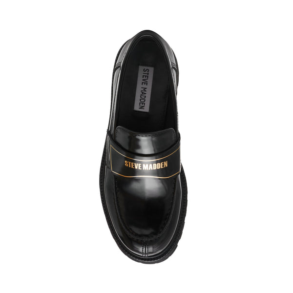 סטיב מאד - נעלי מוקסין מעור לנשים FILE-AWAY בשחור