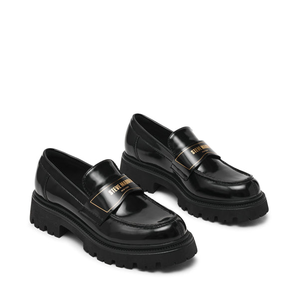 סטיב מאד - נעלי מוקסין מעור לנשים FILE-AWAY בשחור