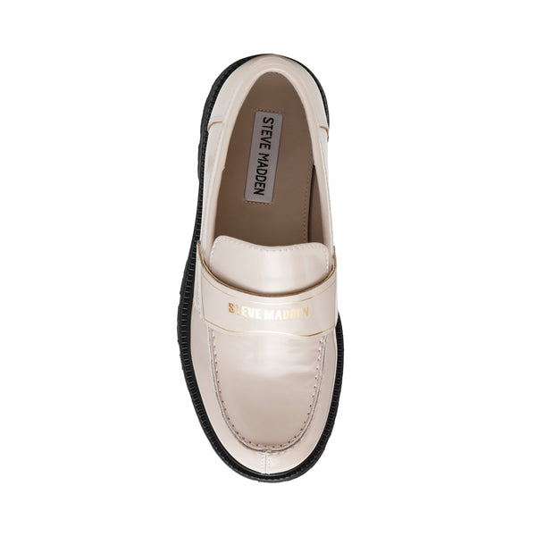 סטיב מאד - נעלי מוקסין מעור לנשים FILE-AWAY בגוון אבן