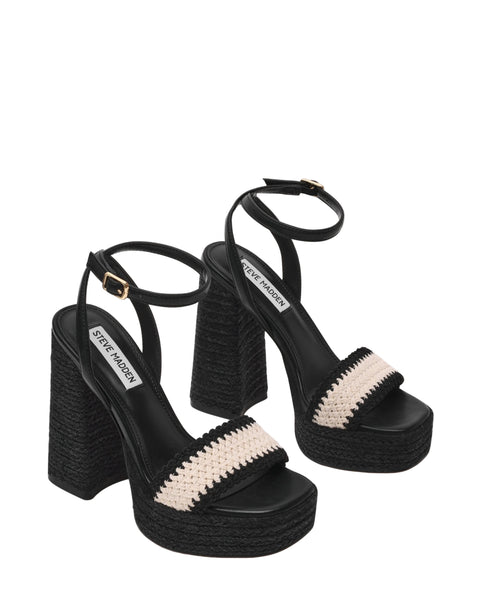 סטיב מאד - סנדלי עקב פלטפורמה FLORENCIA בשחור אבן