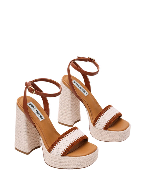 סטיב מאד - סנדלי עקב פלטפורמה FLORENCIA בקאמל אבן