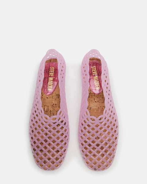 סטיב מאד - נעלי סירה שטוחות GROVE בורוד שקוף