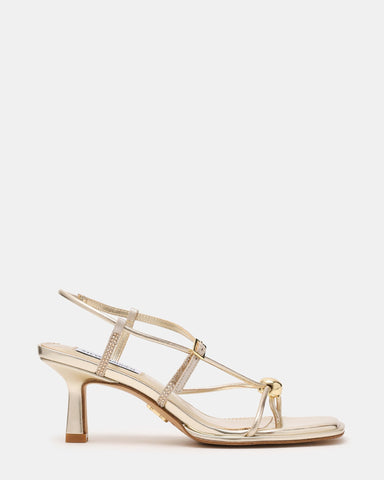 סנדלי עקב בינוני JACKPOTS-R בזהב