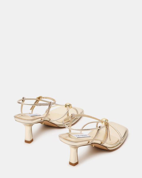 סטיב מאד - סנדלי עקב בינוני JACKPOTS-R בזהב