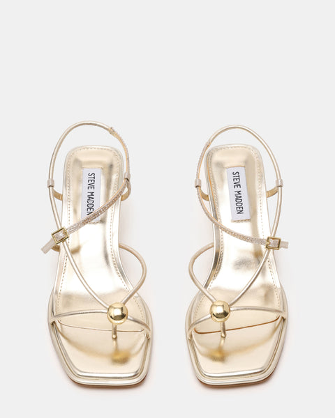 סטיב מאד - סנדלי עקב בינוני JACKPOTS-R בזהב