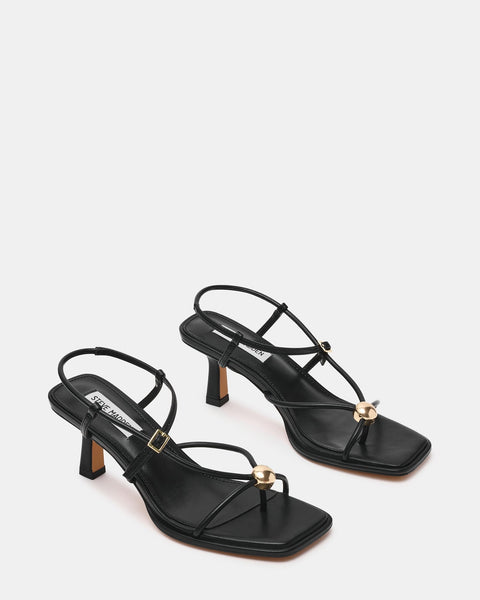 סטיב מאד - סנדלי עקב בינוני JACKPOTS בשחור