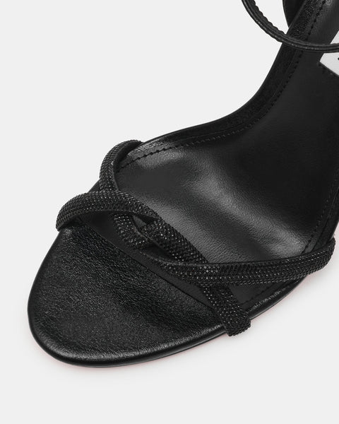 סטיב מאד - סנדלי עקב JEWELLS בשחור משובץ