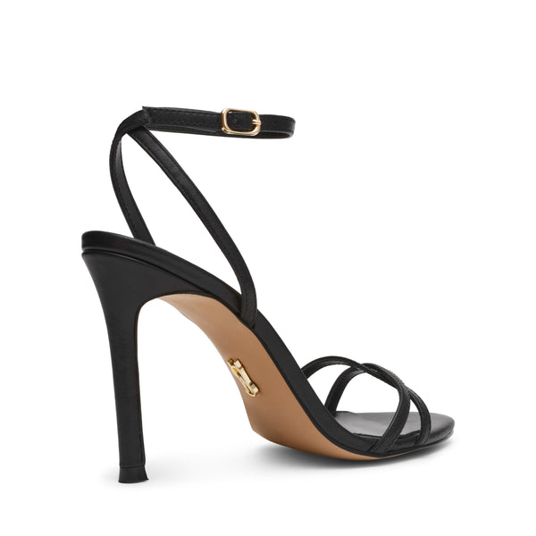 סטיב מאד - סנדלי עקב מעור JYPSEY-CN בשחור