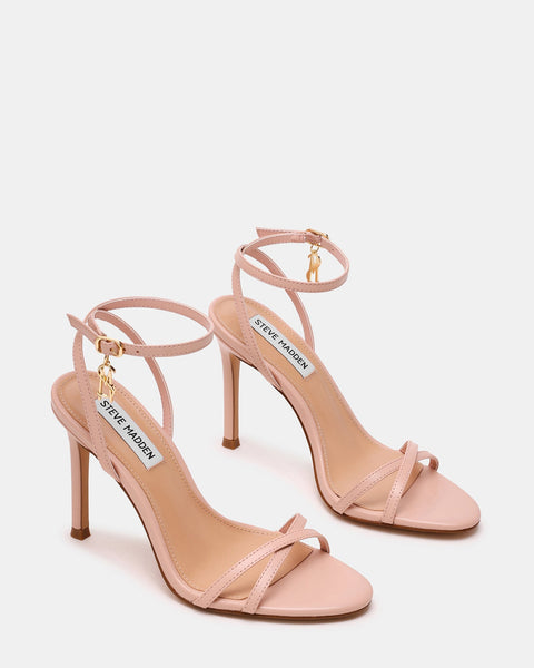 סטיב מאד - סנדלי עקב מעור JYPSEY-CN בגוון פודרה