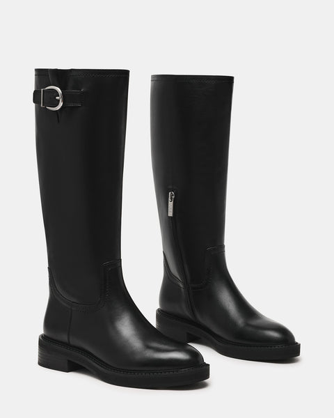 סטיב מאד - מגפיים מעור לנשים LA-RUE בשחור