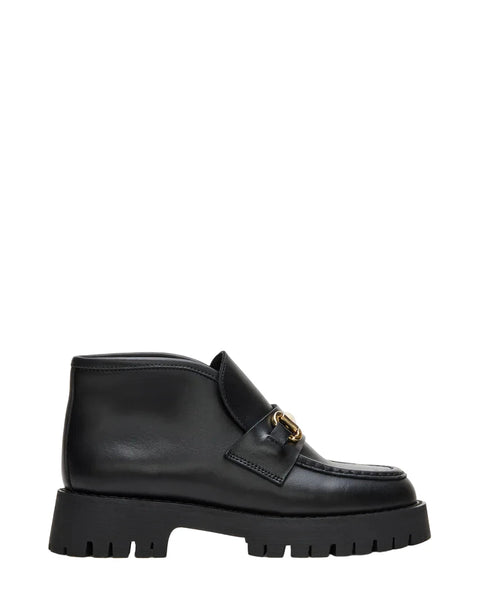 סטיב מאד - נעלי מוקסין גבוהות לנשים LEON בשחור